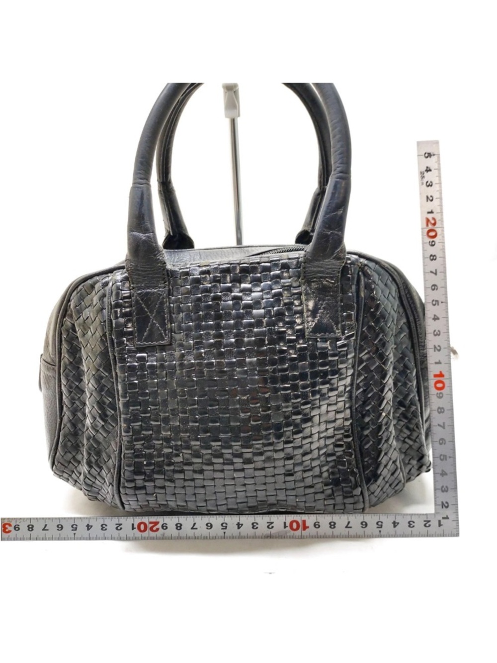 Fendi Black Woven Leather Satchel Handbag - Picture 2 of 9
